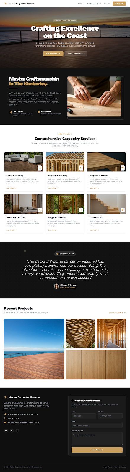Carpenter Website Design