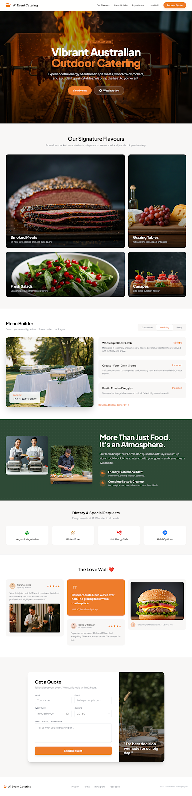 Catering Website Design