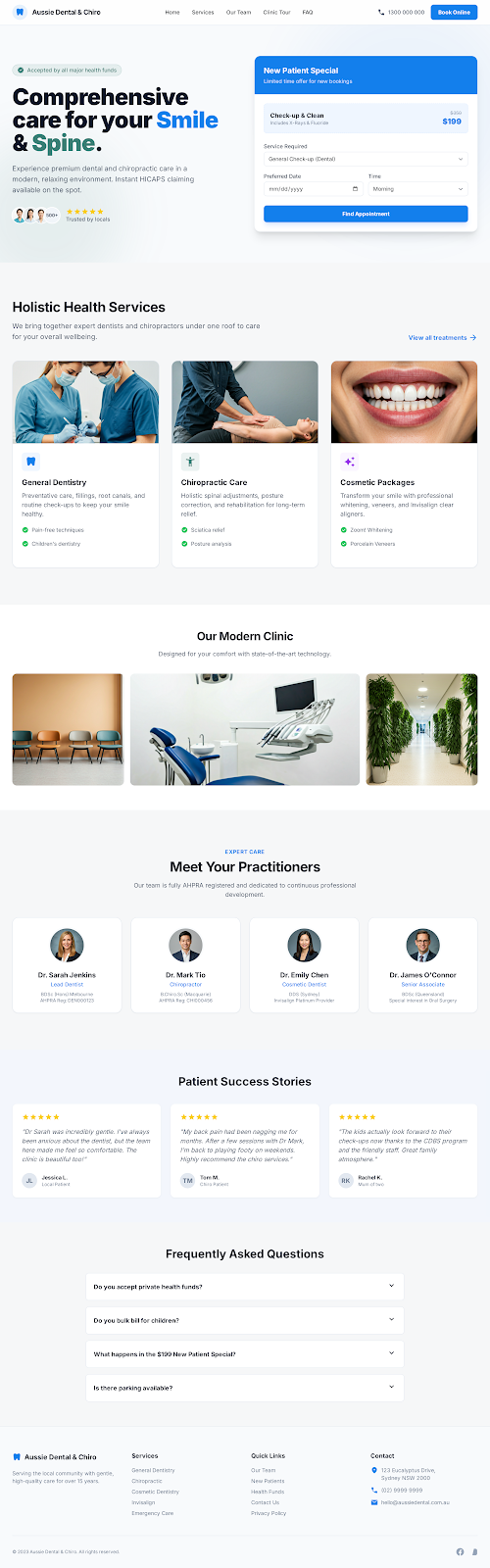 Dental Clinic Website Design