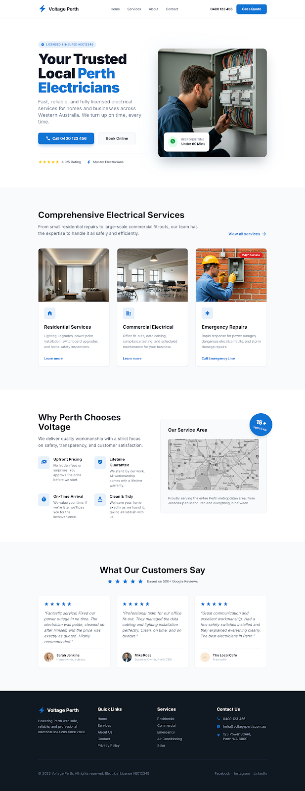 Electrician Website Design