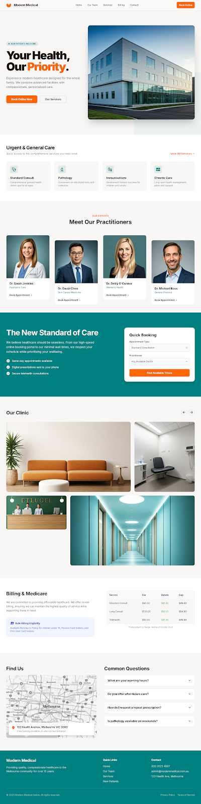 Medical Centre Website Design