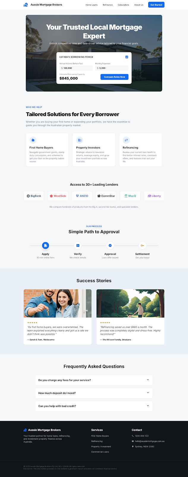Mortgage Broker Website Design