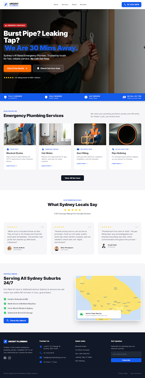 Plumber Website Design