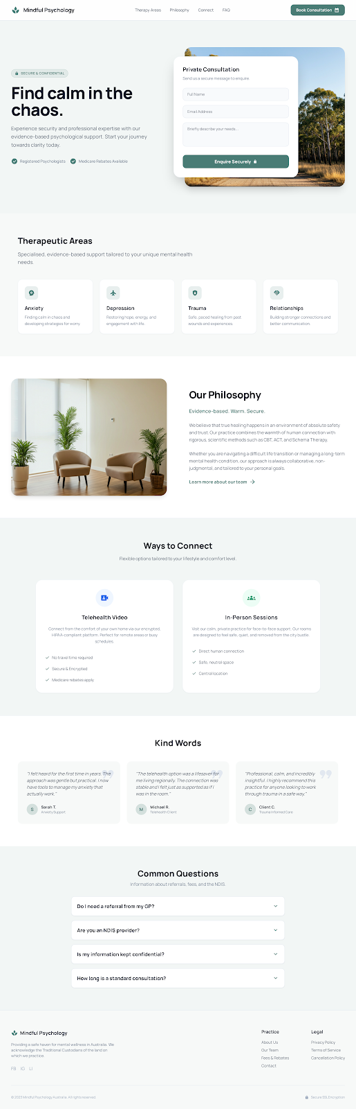 Psychologist Website Design