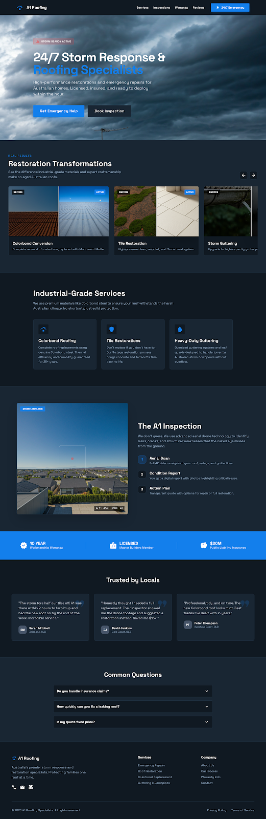 Roofing Website Design