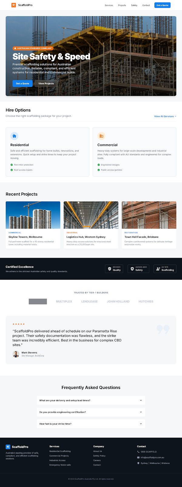 Scaffolding Website Design