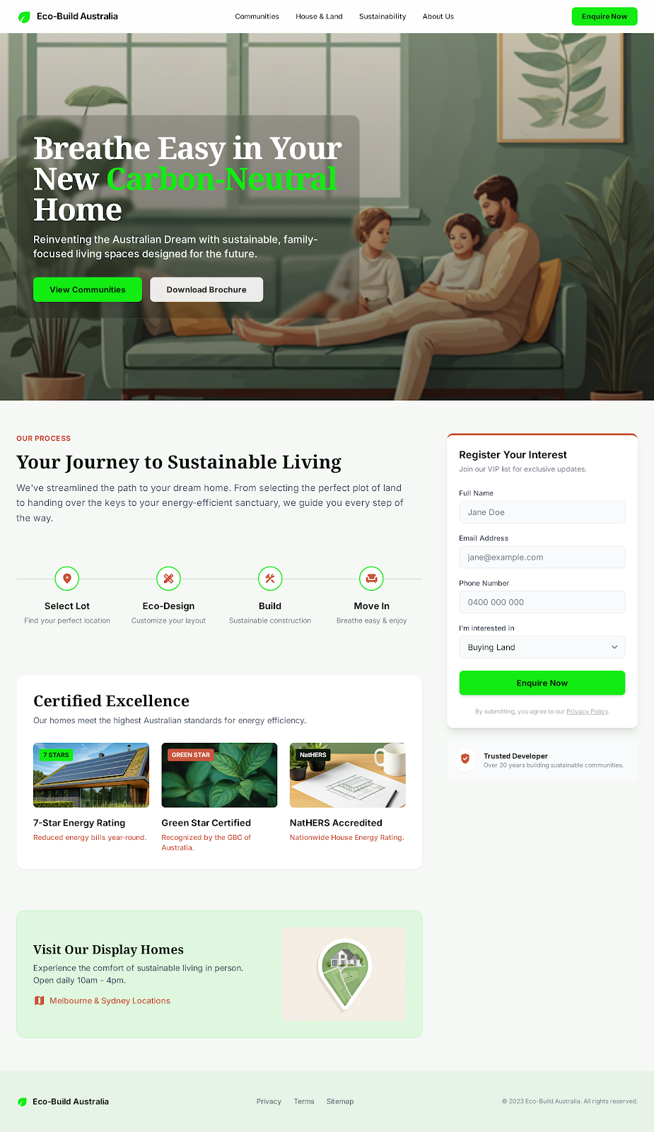 Sustainable Builder Website Design