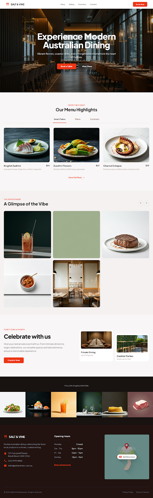 Restaurant Website Design